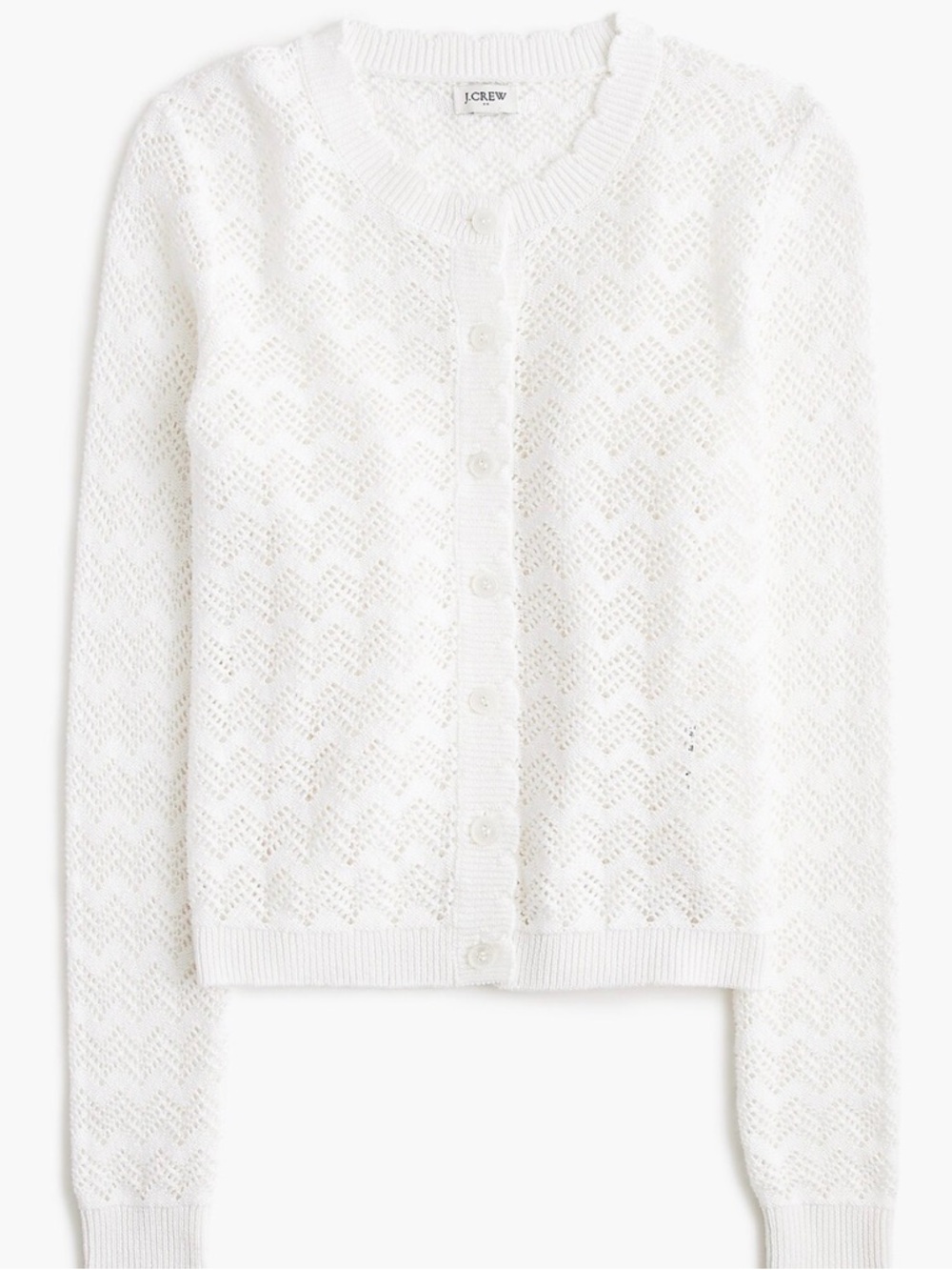 NWT J Crew Factory Scalloped Pointelle Cardigan size L